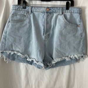 High waisted jean shorts